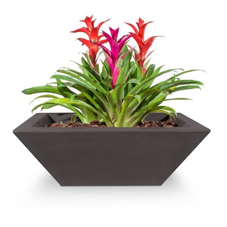 The Outdoor Plus 36 Square Maya Planter Bowl - GFRC Concrete - Chestnut - OPT-36SP-CST